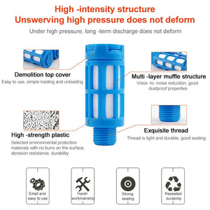 LAIZE Plastic Pneumatic Muffler, 1 Point, 2 Point, 3 Point, 4 Point