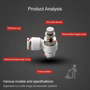 LAIZE SL Throttle Valve Elbow Pneumatic Quick Connector, SL4-01, SL4-02, SL4-M5, SL6-01, SL6-02, SL6-03, SL6-04, SL6-M5, SL8-01, SL8-02, SL8-03, SL8-04, SL10-01, SL10-02, SL10-03, SL10-04, SL12-02, SL12-03, SL12-04