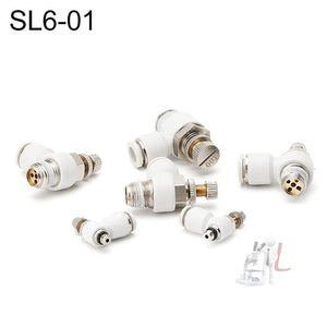 LAIZE SL Throttle Valve Elbow Pneumatic Quick Connector, SL4-01, SL4-02, SL4-M5, SL6-01, SL6-02, SL6-03, SL6-04, SL6-M5, SL8-01, SL8-02, SL8-03, SL8-04, SL10-01, SL10-02, SL10-03, SL10-04, SL12-02, SL12-03, SL12-04