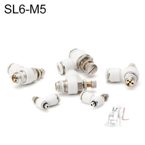 LAIZE SL Throttle Valve Elbow Pneumatic Quick Connector, SL4-01, SL4-02, SL4-M5, SL6-01, SL6-02, SL6-03, SL6-04, SL6-M5, SL8-01, SL8-02, SL8-03, SL8-04, SL10-01, SL10-02, SL10-03, SL10-04, SL12-02, SL12-03, SL12-04