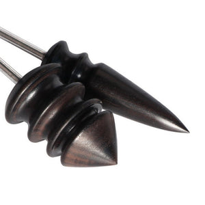 Leather Tool Edge Electric Polishing Slicker Flat Pointed Head Sandalwood Leathers Craft DIY Tools Tip Burnisher, S, L, Set(with S,L) - laboratorydeal