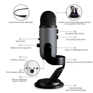 Logitech Blue Yeti USB Condenser Microphone, Blue Yeti(Black), Blue Yeti(Blue), Blue Yeti(Silver) - laboratorydeal