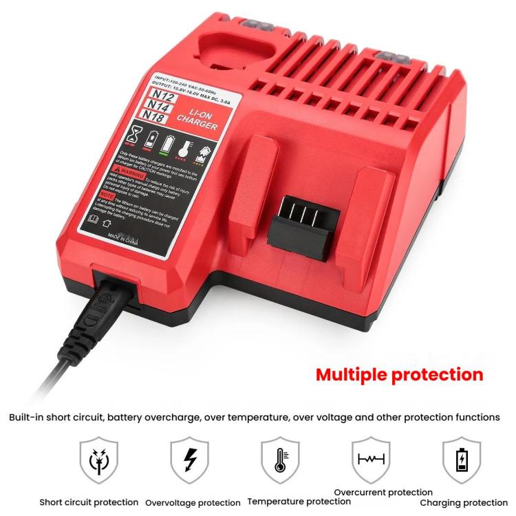 M12 - 18C For Milwaukee 18V Power Tools Battery Charger, EU, US - laboratorydeal