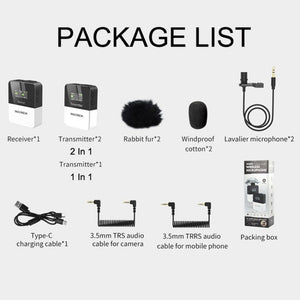 MAMEN KT - W1 Live Single - Reverse Camera Microphone, Specification:, 1 in 1, 2 in 1 - laboratorydeal