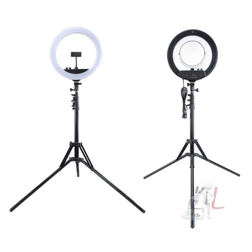 MANTOO RL - 12 II 100 - 240V 28W 12 inch Two - color Dimmable Ring Fill Light with Tripod, 12 inch - laboratorydeal