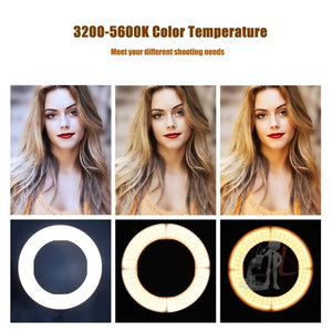 MANTOO RL - 12 II 100 - 240V 28W 12 inch Two - color Dimmable Ring Fill Light with Tripod, 12 inch - laboratorydeal