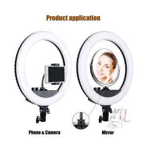 MANTOO RL - 12 II 100 - 240V 28W 12 inch Two - color Dimmable Ring Fill Light with Tripod, 12 inch - laboratorydeal