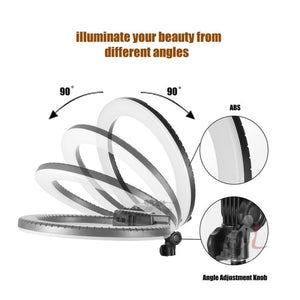 MANTOO RL - 12 II 100 - 240V 28W 12 inch Two - color Dimmable Ring Fill Light with Tripod, 12 inch - laboratorydeal