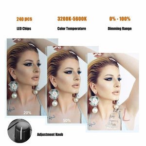 MANTOO RL - 12 II 100 - 240V 28W 12 inch Two - color Dimmable Ring Fill Light with Tripod, 12 inch - laboratorydeal