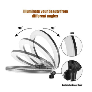 MANTOO RL - 18 II 100 - 240V 55W 18 inch Two - color Dimmable Ring Fill Light with Tripod, 18 inch - laboratorydeal