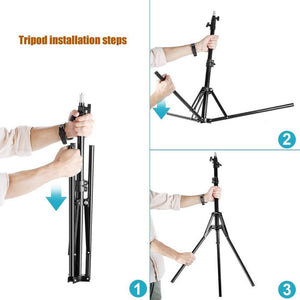 MANTOO RL - 18 II 100 - 240V 55W 18 inch Two - color Dimmable Ring Fill Light with Tripod, 18 inch - laboratorydeal