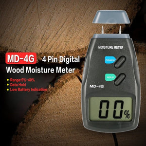 MD-4G 4 Pins Wood Moisture Meter Digital LCD Soil Grain Moisture Meters, MD-4G