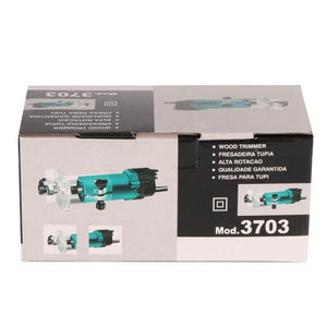 MOYI Aluminum Body Multifunctional Small Electric Woodworking Carving Slotting Trimming Machine, 15 Milling Cutters EU Plug, 15 Milling Cutters US Plug - laboratorydeal