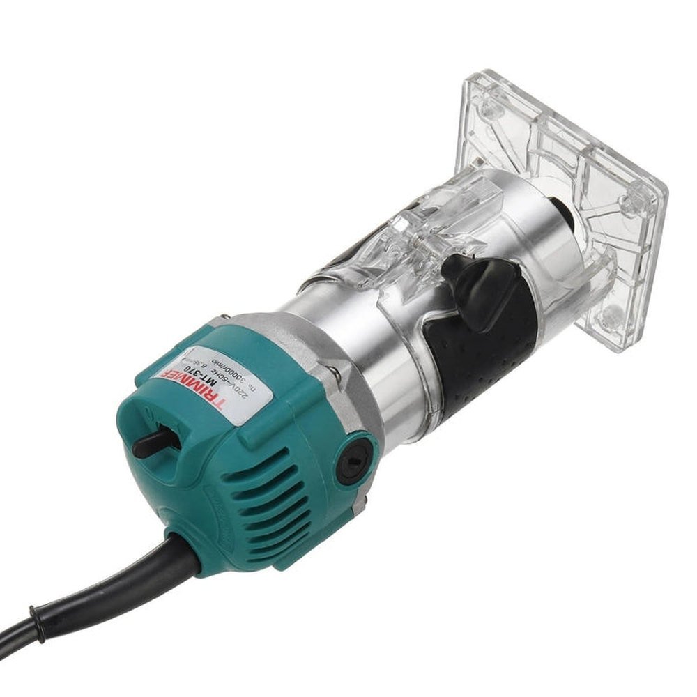 MOYI Aluminum Body Multifunctional Small Electric Woodworking Carving Slotting Trimming Machine, 15 Milling Cutters EU Plug, 15 Milling Cutters US Plug - laboratorydeal