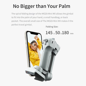 MOZA Mini MX 3 Axis Foldable Handheld Gimbal Stabilizer for Action Camera and Smart Phone, Mini MX - laboratorydeal