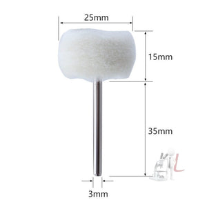 MT - 3YM Cashmere Ball Polishing Wheel Metal Mirror Polishing With Rod Wool Grinding Head, 5pcs, 10pcs, 20pcs, 100pcs - laboratorydeal