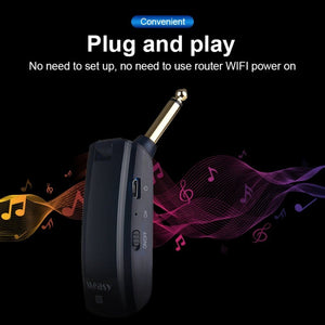 Measy AU688 - U 20 Channels Wireless Guitar System Rechargeable Musical Instrument Transmitter Receiver, AU688 - U Black - laboratorydeal