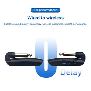 Measy AU688 - U 20 Channels Wireless Guitar System Rechargeable Musical Instrument Transmitter Receiver, AU688 - U Black - laboratorydeal