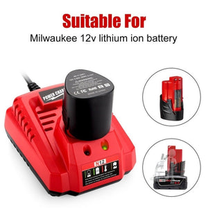 N12 For Milwaukee 10.8/12V Electric Tool Lithium Battery Fast Charger, US, EU, UK, AU - laboratorydeal
