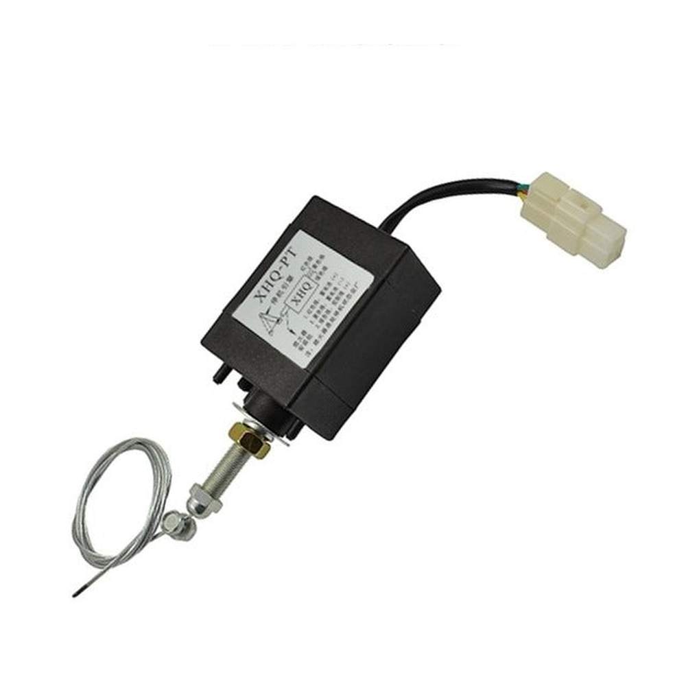 Normally Close DC 12V/24V Diesel Engine Flame Out Device Engine Stop Solenoid Valve XHQ - PT Power Off Pull Type Flameout Magnetic, 12V - laboratorydeal