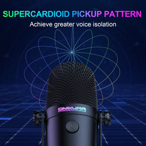 ONIKUMA M830 USB Desktop Colorful RGB Condenser Microphone - laboratorydeal