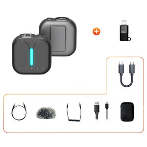 Outdoor Professional Noise - cancelling Wireless Lavalier Microphone, Type - C, Type - C+Apple Adapter, Type - C+External Microphone, Type - C+Apple Adapter+External Microphone - laboratorydeal