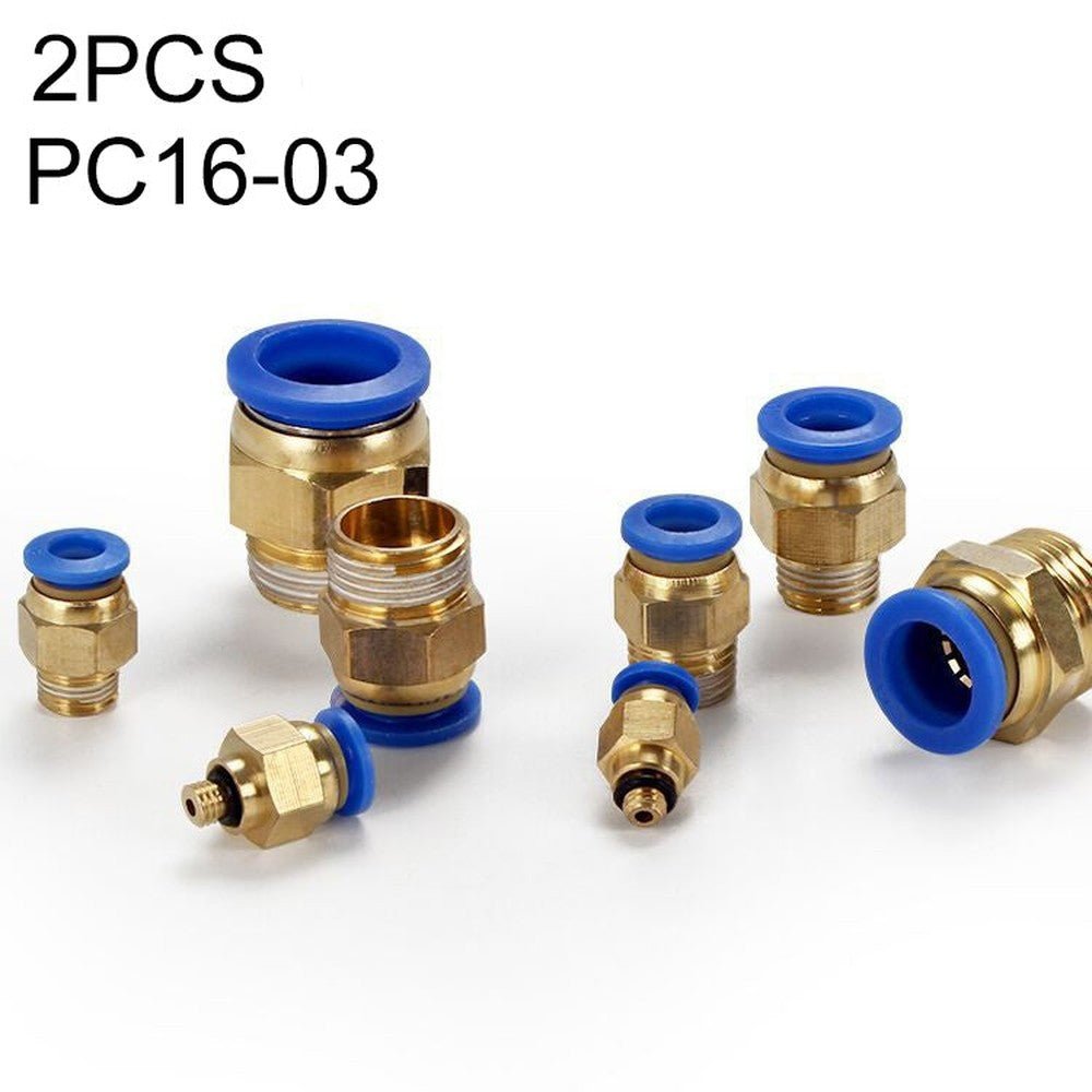 PC6 - 04 LAIZE 2pcs PC Male Thread Straight Pneumatic Quick Fitting Connector, PC16 - 03 (2pcs), PC16 - 04 (2pcs), PC16 - 06 (1pc) - laboratorydeal