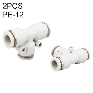 PE-10 LAIZE 2pcs PE T-type Tee Pneumatic Quick Fitting Connector, PE-4 (10pcs), PE-6 (10pcs), PE-8 (10pcs), PE-10 (2pcs), PE-12 (2pcs), PE-16 (1pc)