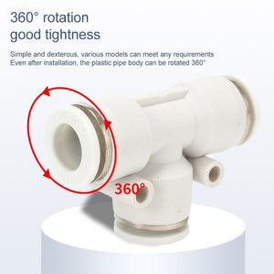 PE-10 LAIZE 2pcs PE T-type Tee Pneumatic Quick Fitting Connector, PE-4 (10pcs), PE-6 (10pcs), PE-8 (10pcs), PE-10 (2pcs), PE-12 (2pcs), PE-16 (1pc)