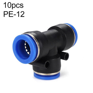 PE-14 LAIZE 2pcs PBT Plastic Tee Joint Pneumatic Quick Fitting Connector, PE-4 (10pcs), PE-6 (10pcs), PE-8 (10pcs), PE-10 (10pcs), PE-12 (10pcs), PE-14 (2pcs), PE-16 (2pcs)