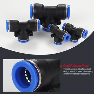 PE-14 LAIZE 2pcs PBT Plastic Tee Joint Pneumatic Quick Fitting Connector, PE-4 (10pcs), PE-6 (10pcs), PE-8 (10pcs), PE-10 (10pcs), PE-12 (10pcs), PE-14 (2pcs), PE-16 (2pcs)