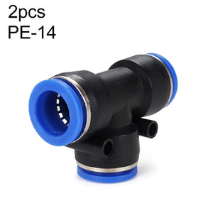PE-14 LAIZE 2pcs PBT Plastic Tee Joint Pneumatic Quick Fitting Connector, PE-4 (10pcs), PE-6 (10pcs), PE-8 (10pcs), PE-10 (10pcs), PE-12 (10pcs), PE-14 (2pcs), PE-16 (2pcs)