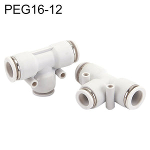 PEG6-4 LAIZE 2pcs PW T-type Tee Reducing Pneumatic Quick Fitting Connector, PEG6-4 (2pcs), PEG8-4 (2pcs), PEG8-6 (2pcs), PEG10-6 (1pc), PEG10-8 (2pcs), PEG12-8 (1pc), PEG12-10 (1pc), PEG16-12 (1pc)