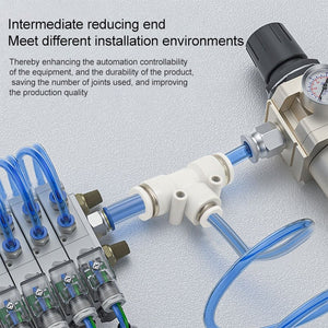 PEG6-4 LAIZE 2pcs PW T-type Tee Reducing Pneumatic Quick Fitting Connector, PEG6-4 (2pcs), PEG8-4 (2pcs), PEG8-6 (2pcs), PEG10-6 (1pc), PEG10-8 (2pcs), PEG12-8 (1pc), PEG12-10 (1pc), PEG16-12 (1pc)