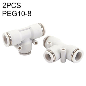 PEG6-4 LAIZE 2pcs PW T-type Tee Reducing Pneumatic Quick Fitting Connector, PEG6-4 (2pcs), PEG8-4 (2pcs), PEG8-6 (2pcs), PEG10-6 (1pc), PEG10-8 (2pcs), PEG12-8 (1pc), PEG12-10 (1pc), PEG16-12 (1pc)