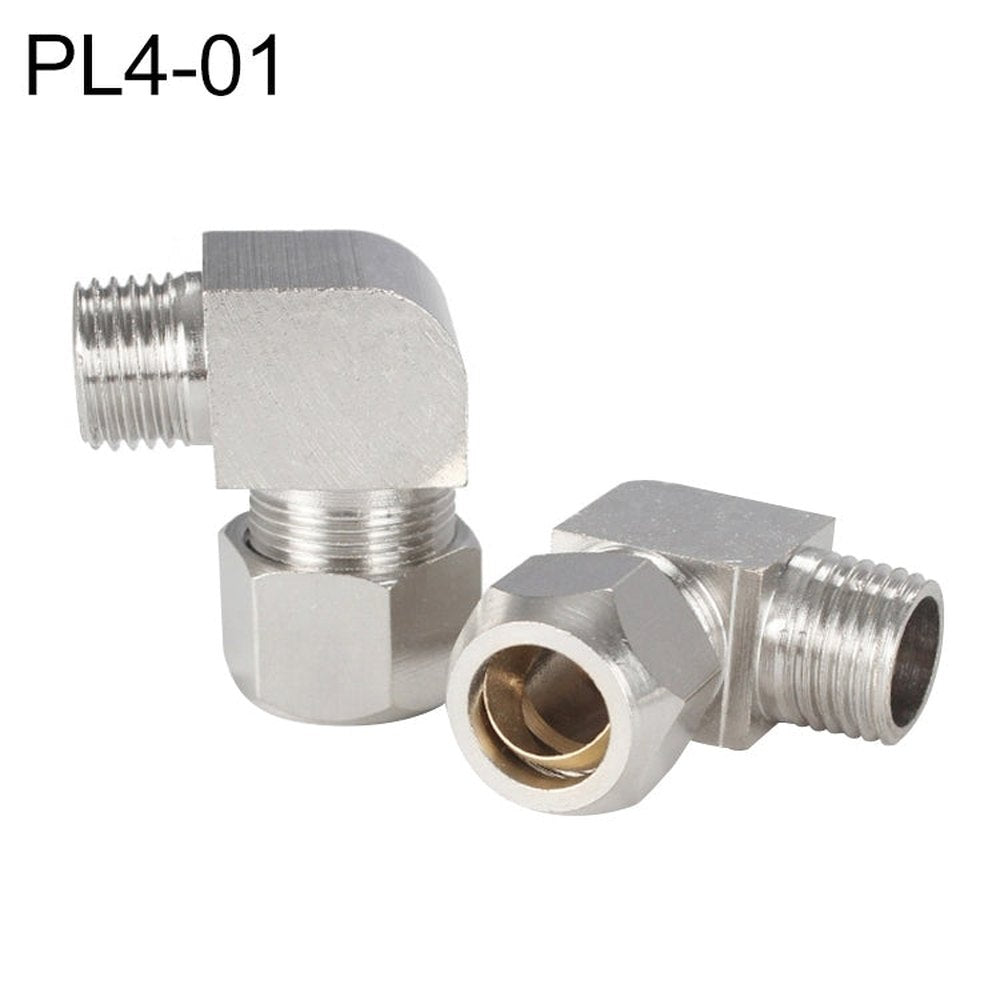 PL4-01 LAIZE Nickel Plated Copper Reducer Elbow Pneumatic Quick Fitting Connector, PL4-01, PL6-01, PL6-02, PL8-01, PL8-02
