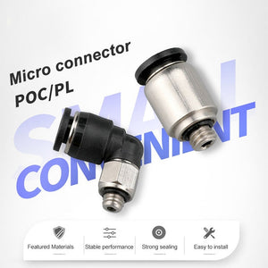 PL4-M3C LAIZE 2pcs Nickel Plated Copper Mini Pneumatic Quick Connector, PL4-M3C, PL4-M5C, PL6-M3C, PL6-M5C, POC4-M3C, POC4-M5C, POC6-M3C, POC6-M5C