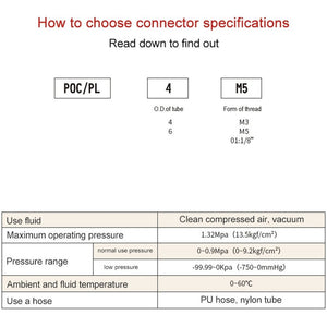 PL4-M3C LAIZE 2pcs Nickel Plated Copper Mini Pneumatic Quick Connector, PL4-M3C, PL4-M5C, PL6-M3C, PL6-M5C, POC4-M3C, POC4-M5C, POC6-M3C, POC6-M5C