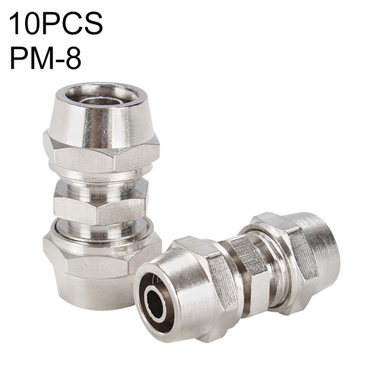 PM-4 LAIZE 2pcsNickel Plated Copper Straight Pneumatic Quick Connector, PM-4 (2pcs), PM-6 (2pcs), PM-8 (2pcs), PM-10 (2pcs), PM-12, PM-14, PM-16 laboratorydeal