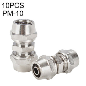 PM-4 LAIZE 2pcsNickel Plated Copper Straight Pneumatic Quick Connector, PM-4 (2pcs), PM-6 (2pcs), PM-8 (2pcs), PM-10 (2pcs), PM-12, PM-14, PM-16 laboratorydeal