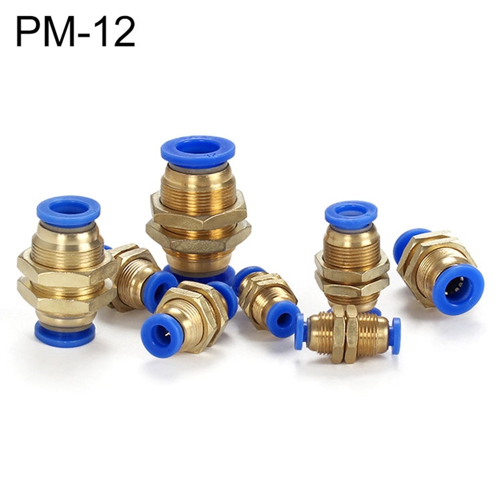 PM-8 LAIZE 2pcsPM Bulkhead Straight Pneumatic Quick Connector, PM-4 (10pcs), PM-6 (10pcs), PM-8 (2pcs), PM-10 (1pc), PM-12 (1pc)