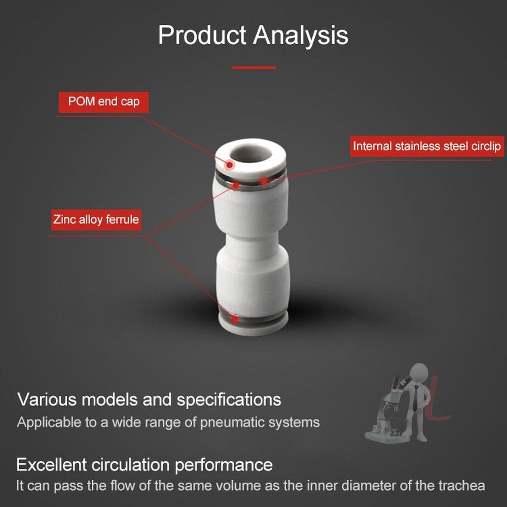 PU-12 LAIZE 2pcs PU Straight Pneumatic Quick Fitting Connector, PU-4 (10pcs), PU-6 (10pcs), PU-8 (10pcs), PU-10 (10pcs), PU-12 (2pcs), PU-16 (2pcs)