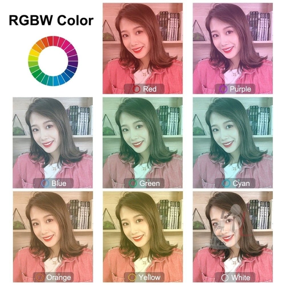 PULUZ 1.1m Tripod Mount + 10.2 inch 26cm Curved Surface RGBW LED Ring Vlogging Video Light Live Broadcast Kits with Remote Control & Phone Clamp - laboratorydeal