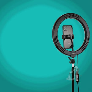 PULUZ 1.1m Tripod Mount + 10.2 inch 26cm Curved Surface RGBW LED Ring Vlogging Video Light Live Broadcast Kits with Remote Control & Phone Clamp - laboratorydeal