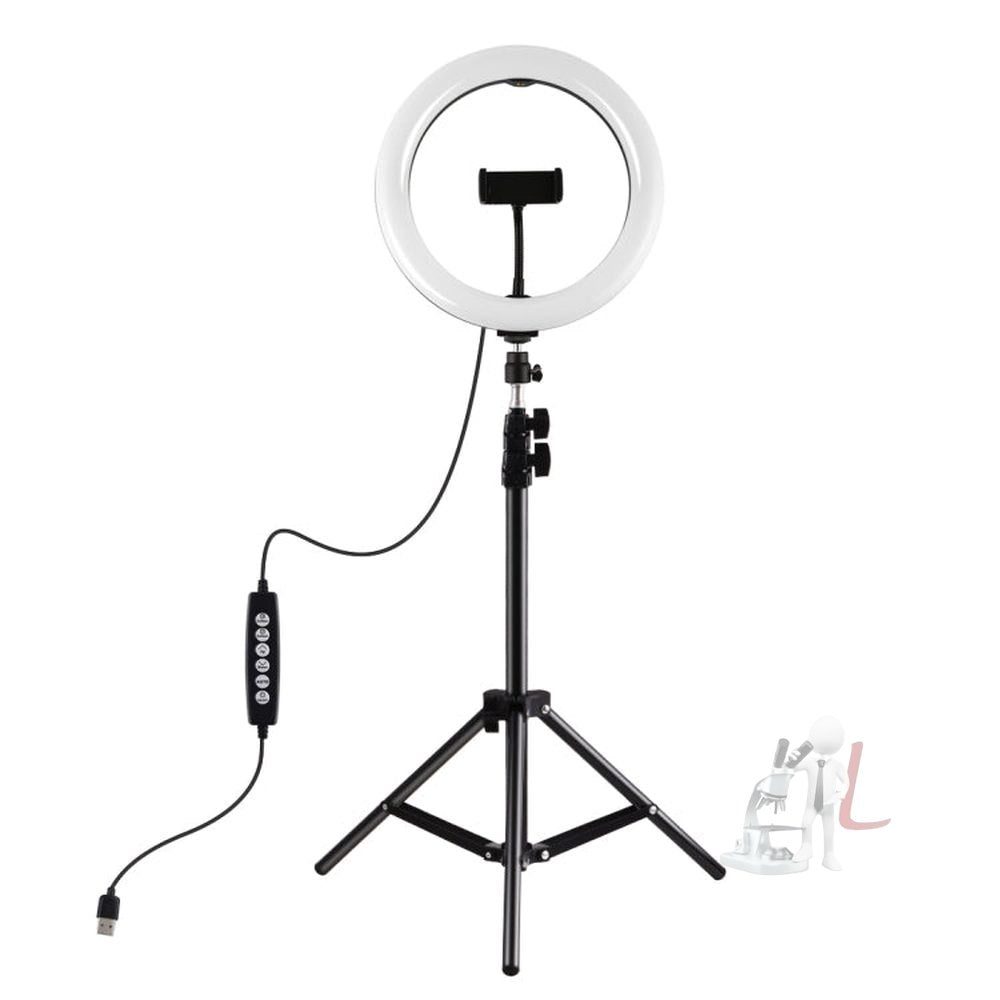 PULUZ 1.1m Tripod Mount + 10.2 inch 26cm RGBW LED Ring Vlogging Video Light Live Broadcast Kits with Cold Shoe Tripod Ball Head & Phone Clamp, 1.1m Tripod Mount+RGBW =Light - laboratorydeal