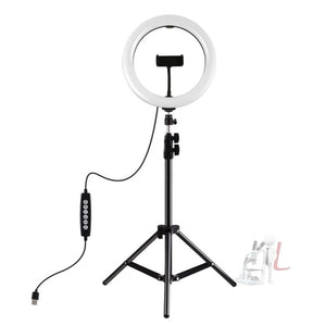 PULUZ 1.1m Tripod Mount + 10.2 inch 26cm RGBW LED Ring Vlogging Video Light Live Broadcast Kits with Cold Shoe Tripod Ball Head & Phone Clamp, 1.1m Tripod Mount+RGBW =Light - laboratorydeal