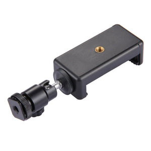 PULUZ 1/4 inch Hot Shoe Tripod Head + Tripod Stand Clamp for iPhone, Samsung, Huawei, HTC, 5.5cm - 8cm Width Smartphones, Tripod Head + Stand Clamp - laboratorydeal