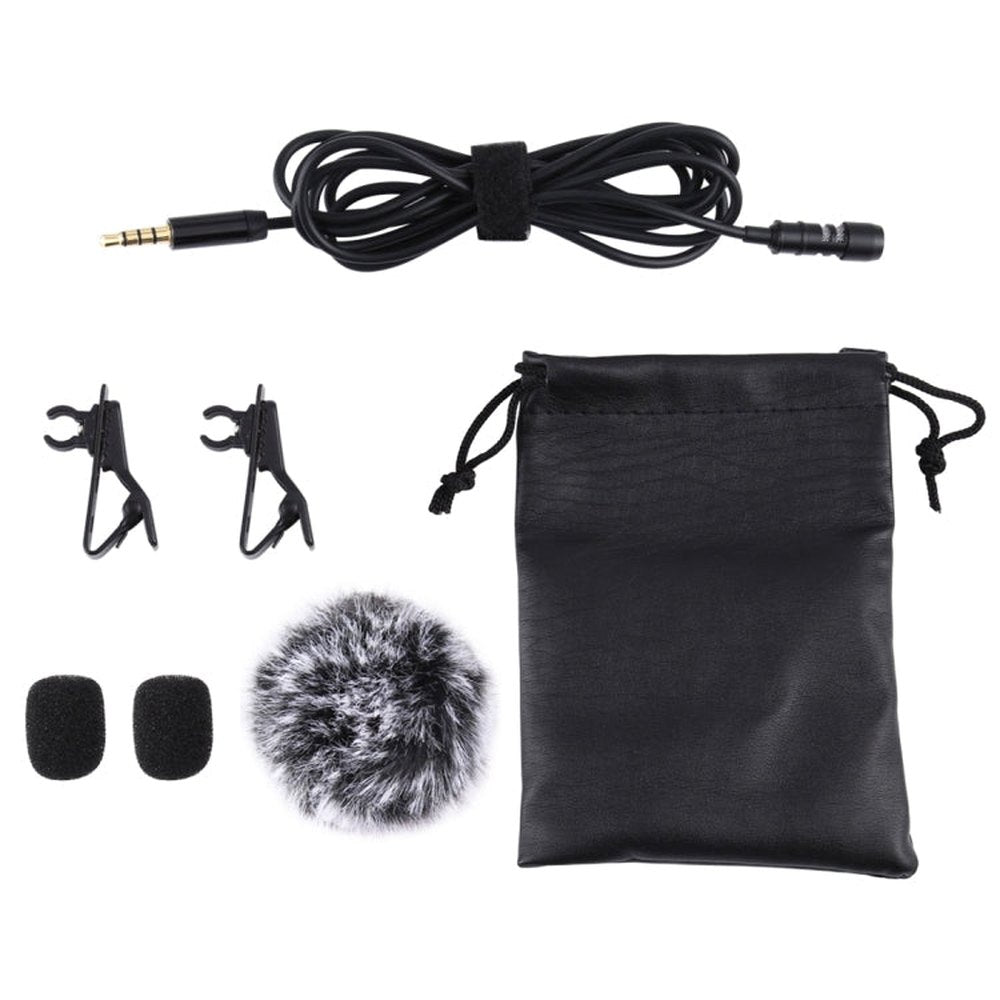 PULUZ 1.5m 3.5mm Jack Lavalier Wired Condenser Recording Microphone, 1.5m 3.5mm Jack - laboratorydeal