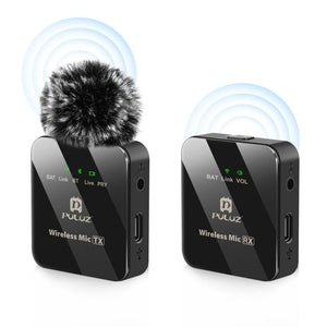 PULUZ 1 TX + 1 RX Wireless Lavalier Microphone, 1 TX + 1 RX - laboratorydeal