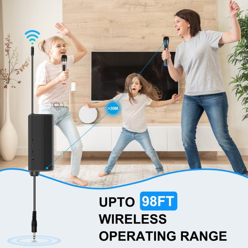 PULUZ 1 To 2 UHF Wireless Dynamic Microphones with LED Display, 3.5mm Transmitter, 1 To 2 UHF Wireless Microphones - laboratorydeal